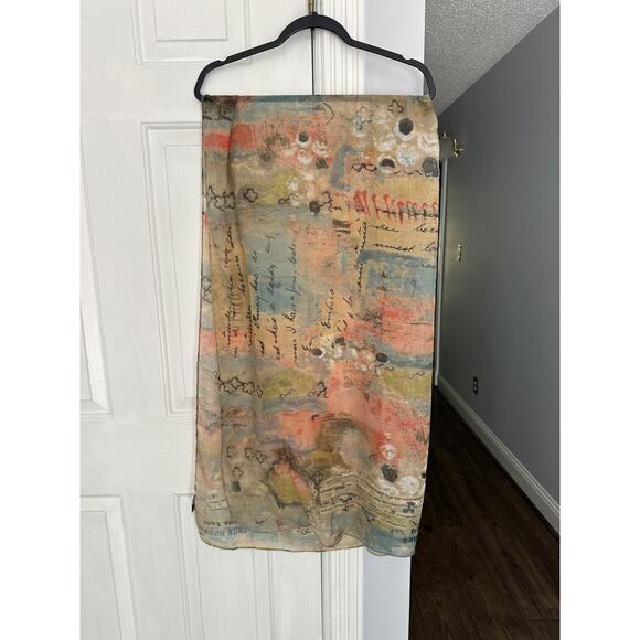 VGUC Kelly Rae Roberts "Follow Your True North" Scarf 25x33 Large Watercolor - Picture 1 of 8